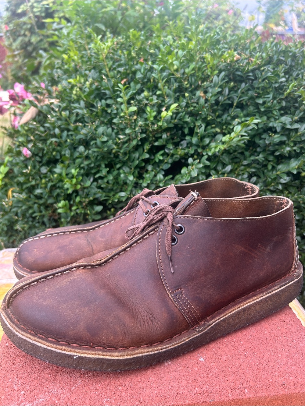 Clark’s Desert Trek Men’s Brown Leather Chukka Boots Size 11.4